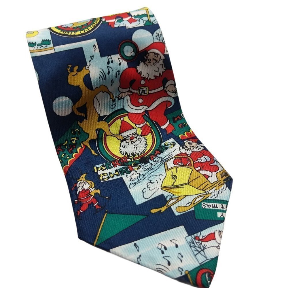 Cape Cod Mens Silk Necktie Christmas Santa Reindeer
